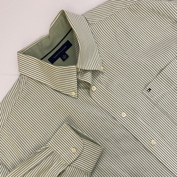 Tommy Hilfiger Other - Tommy Hilfiger Olive Striped Men's Shirt